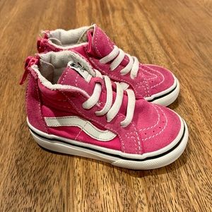 VANS Hot pink girl baby toddler high tops shoes 4C